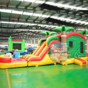 Inflatable bouncer jumping castle slide