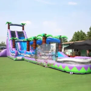 commercial waterslide with pool