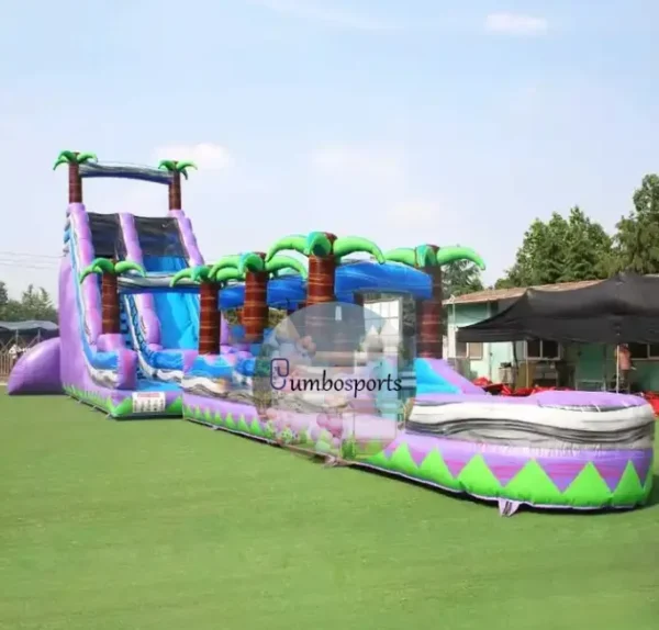 commercial waterslide with pool