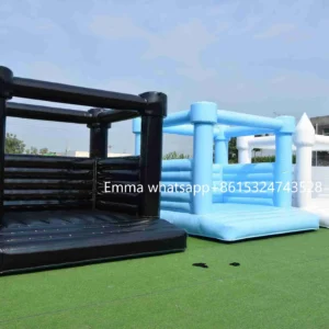 Commercial white bouncy castle