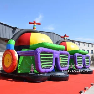 Rainbow disco jumping castle inflatable bouncer slide