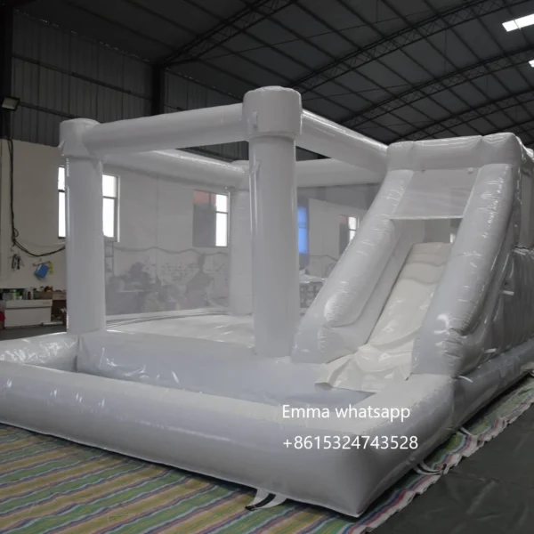 14ft white bounce house jumper inflatable bouncy castle