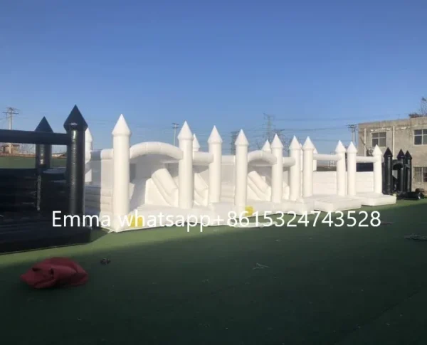 14ft jumping castle white commercial bounce house