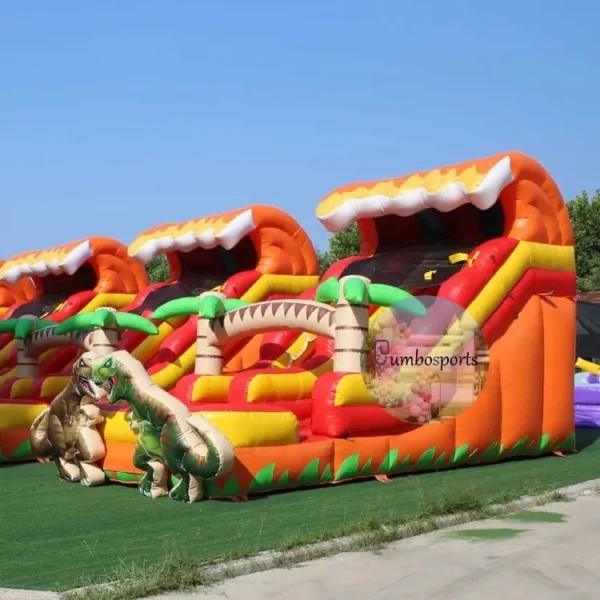 dinosaurs inflatable water slide