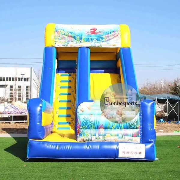 commercial seabed world dry slide inflatable slide