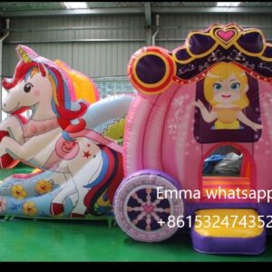 Commercial bouncy castle kids princess bounce house obstacle combo