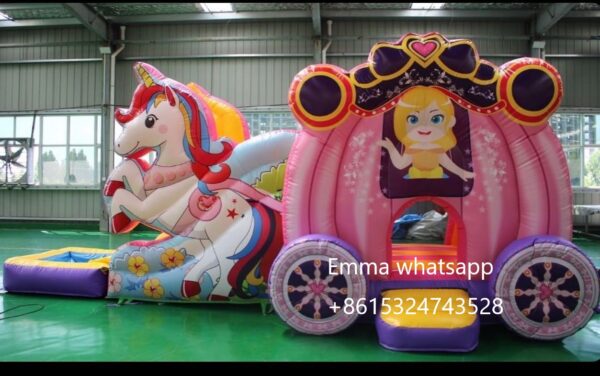 Commercial bouncy castle kids princess bounce house obstacle combo