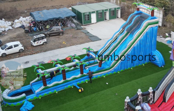 custom wholesale large blue inflatable water slide