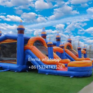 wholesale cheap custom new design commercial water slide with pool with waterslide bounce house combo