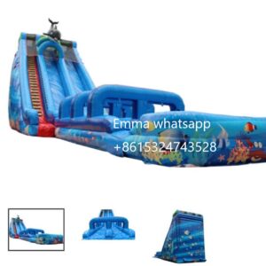 Large sea world inflatable slip n slide with pool inflatable water slide