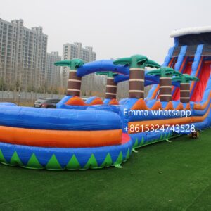 wholesale large colorful cheap inflatable water slide with pool adult kids prices waterslide