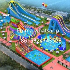 High quality outdoor playground games largest inflatable park water slides