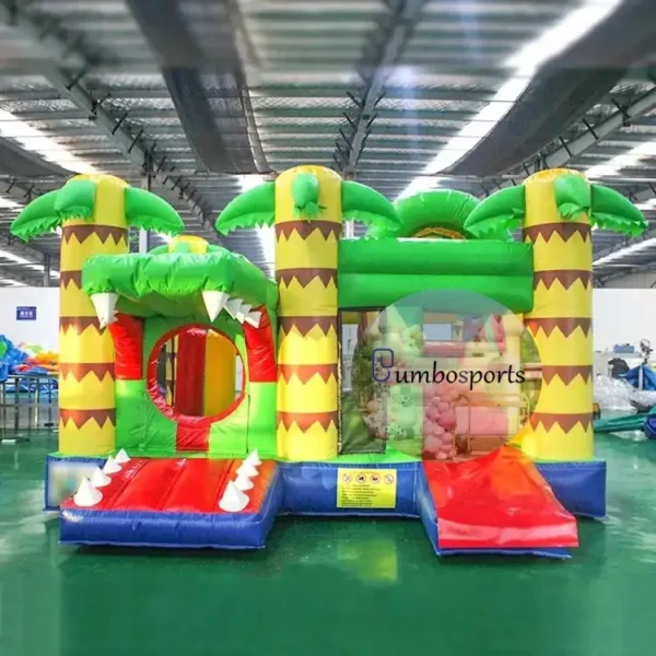 multiplayer crocodile inflatable bouncy castle alligator